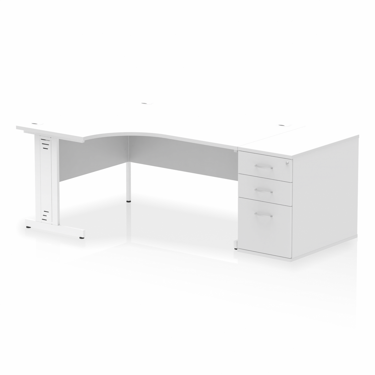 Impulse 1600mm Cable Managed Left Crescent Desk Workstation