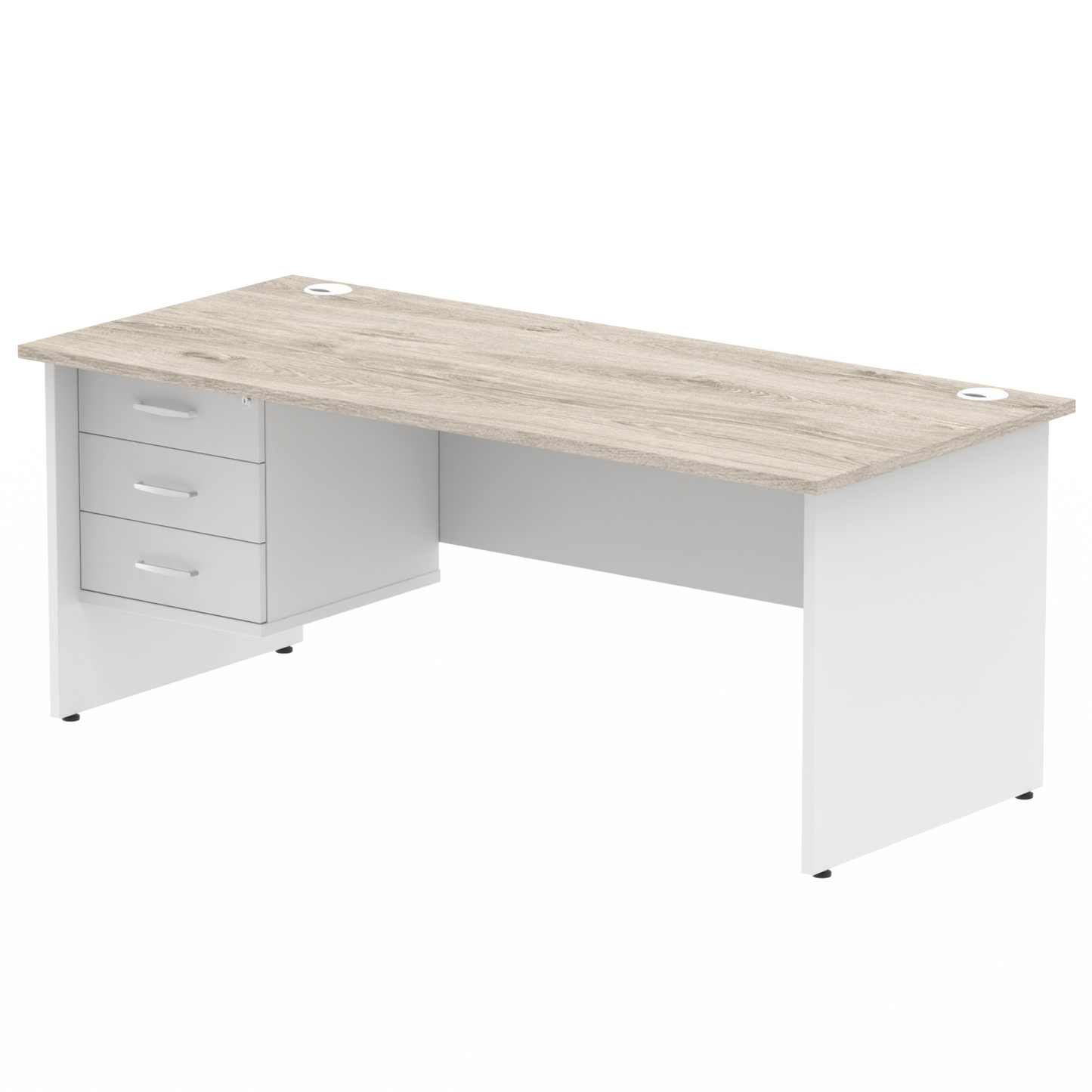 Impulse 1800mm Panel End Straigh Desk With Single Fixed Pedestal