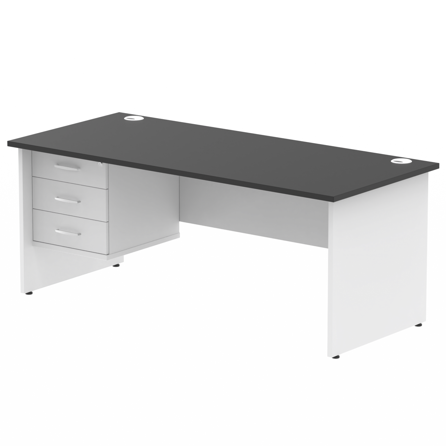 Impulse 1800mm Panel End Straigh Desk With Single Fixed Pedestal