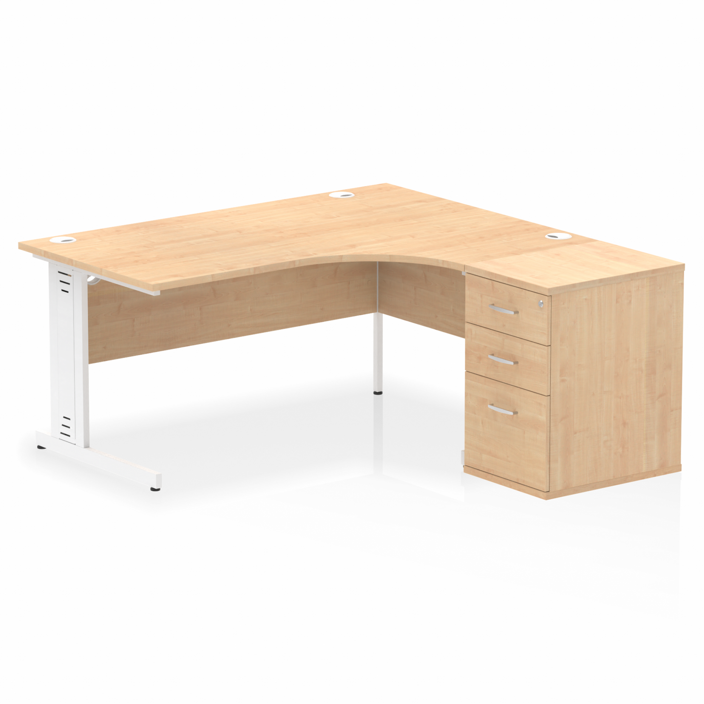 Impulse 1600mm Cable Managed Right Crescent Desk Workstation