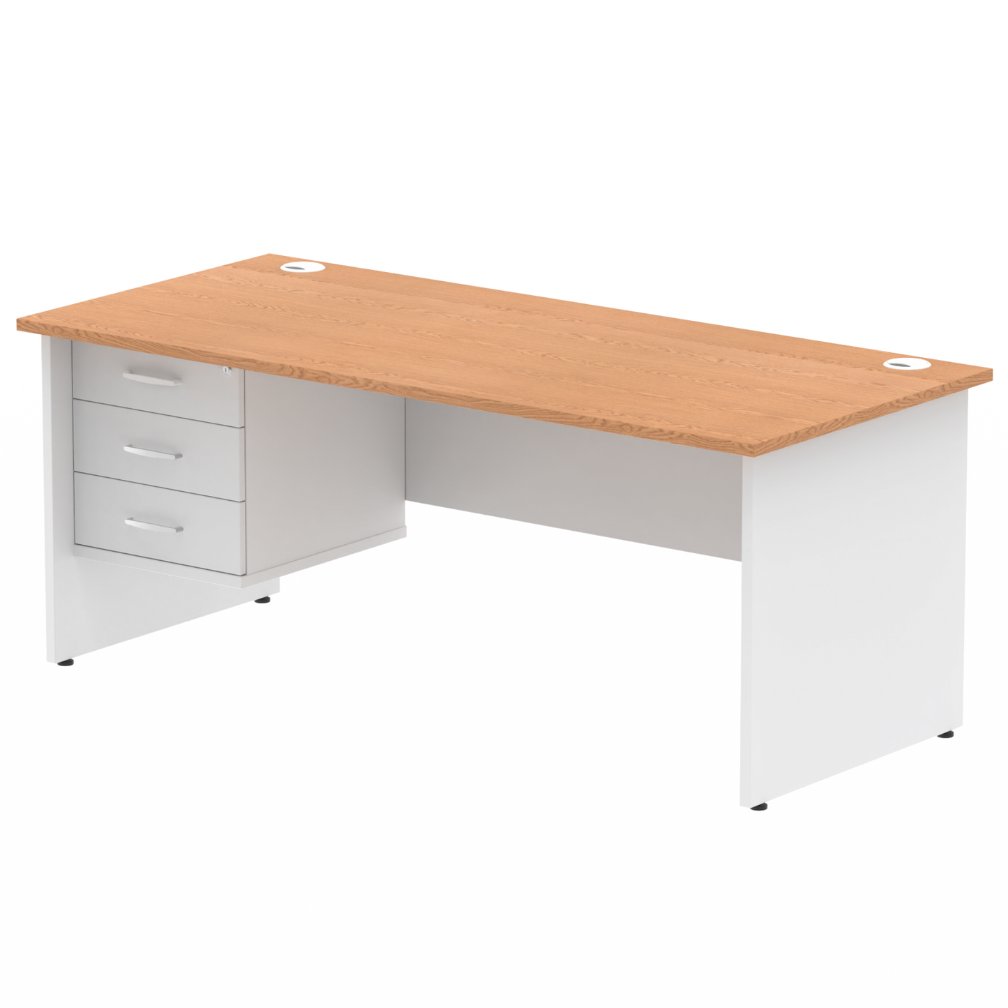 Impulse 1800mm Panel End Straigh Desk With Single Fixed Pedestal