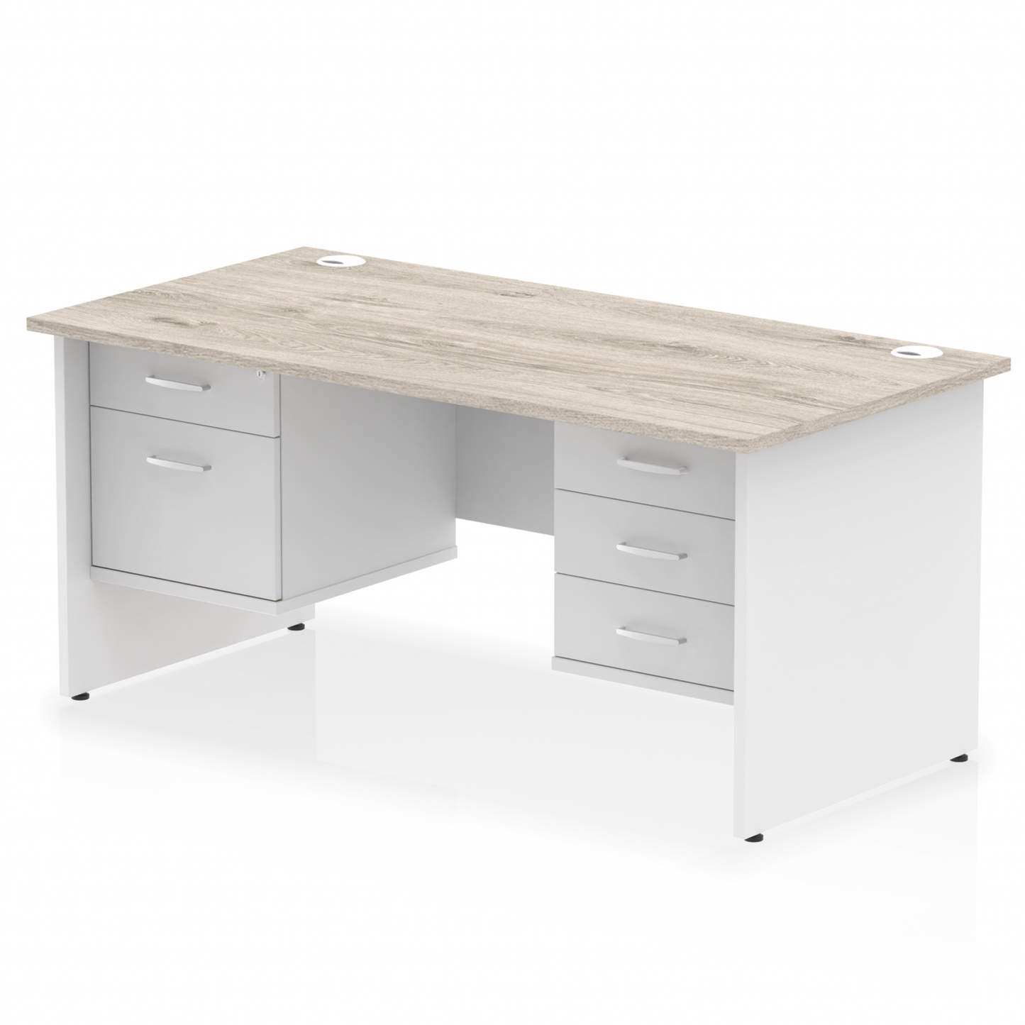 Impulse 1600mm Panel End Straight Desk With Two Fixed Pedestal