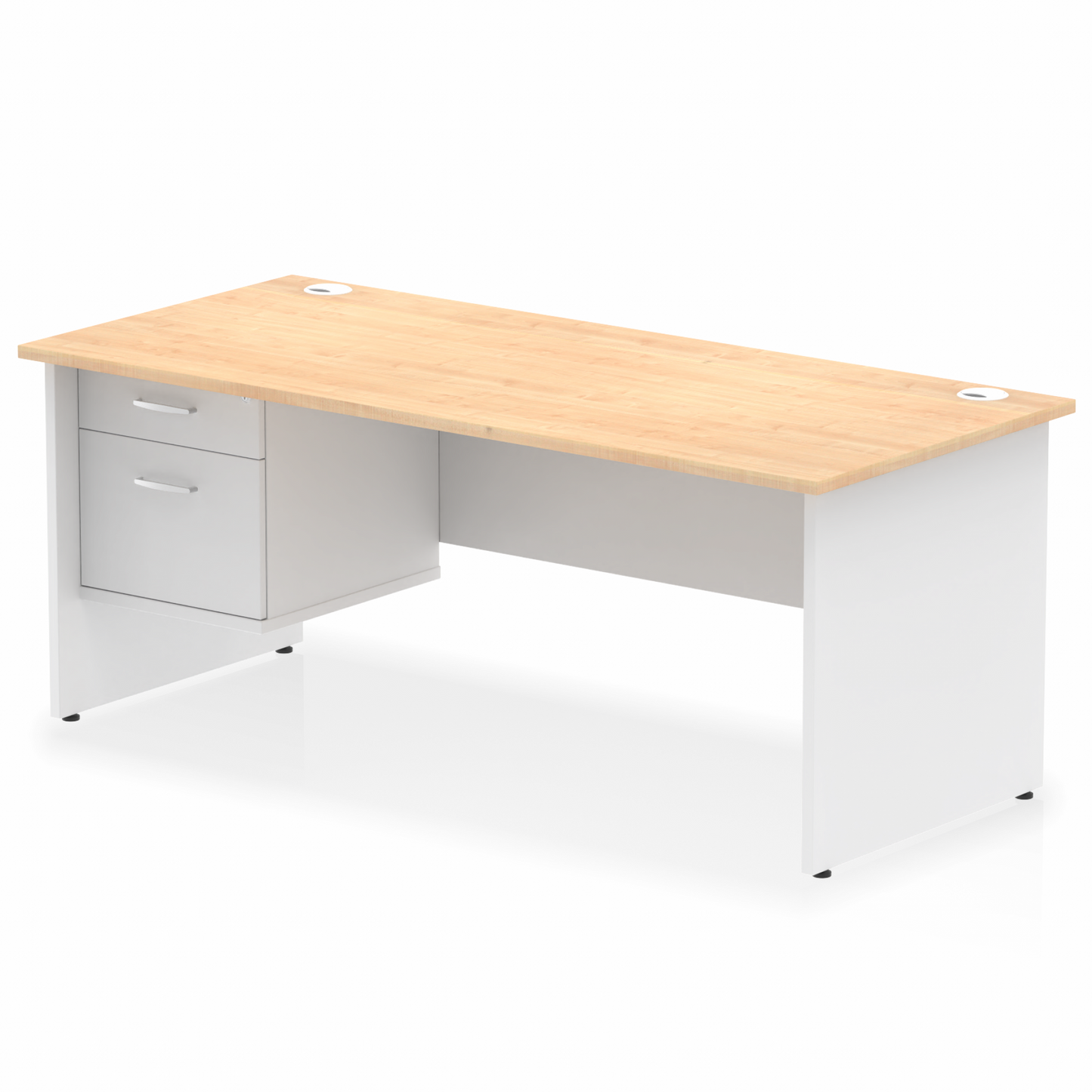 Impulse 1800mm Panel End Straigh Desk With Single Fixed Pedestal