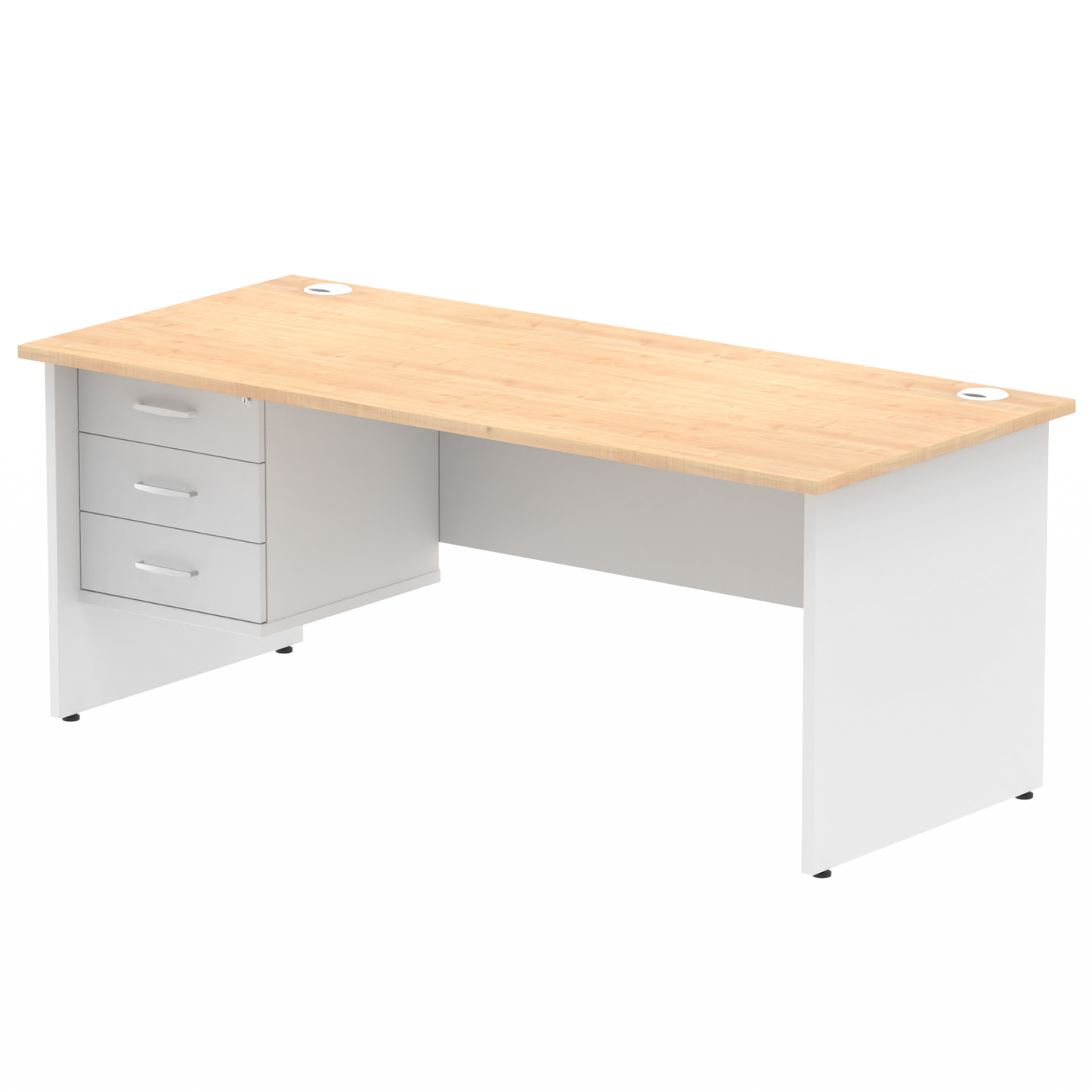 Impulse 1800mm Panel End Straigh Desk With Single Fixed Pedestal