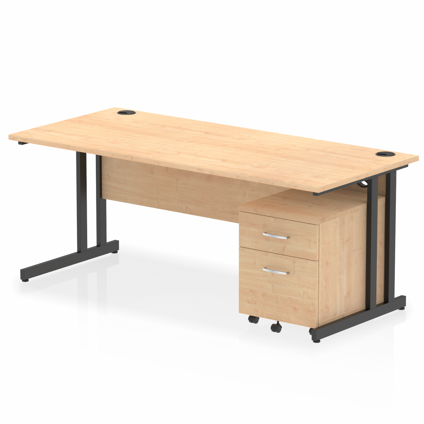 Impulse 1800mm Cantilever Straight Desk With Mobile Pedestal