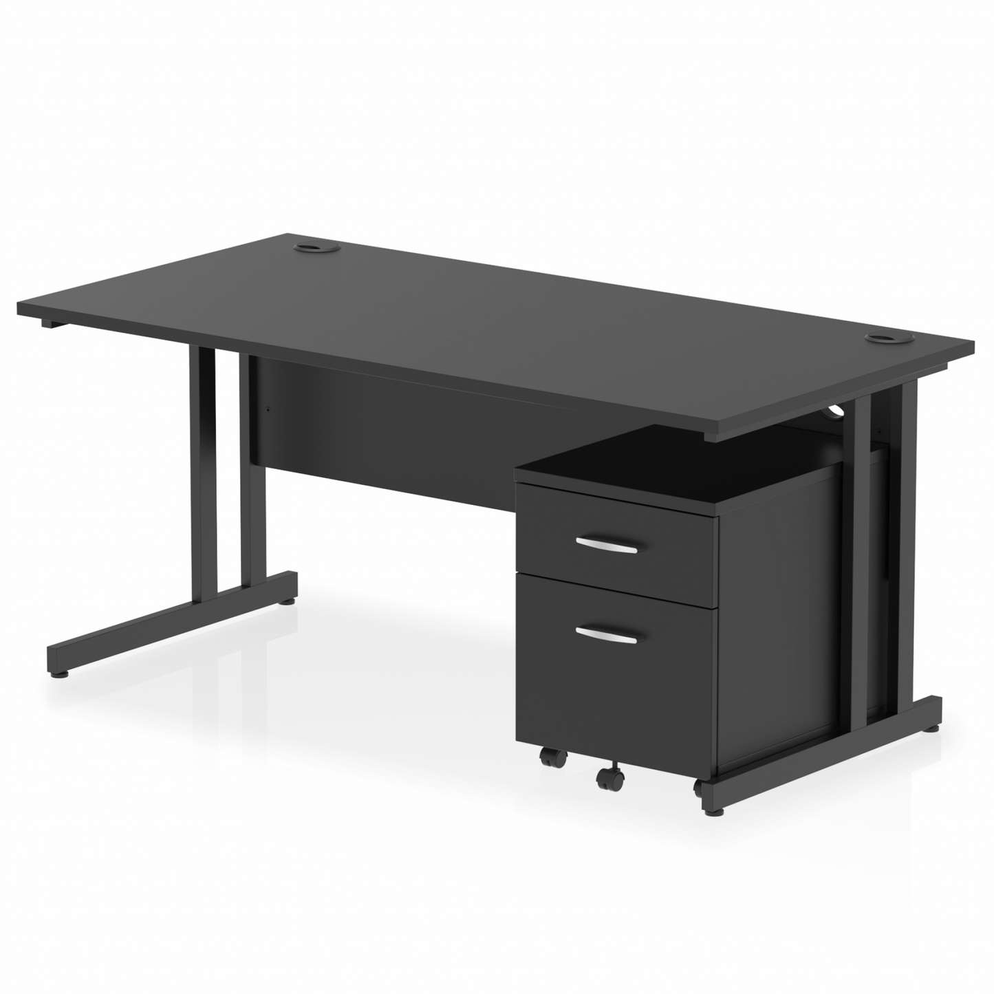 Impulse 1600mm Cantilever Straight Desk With Mobile Pedestal