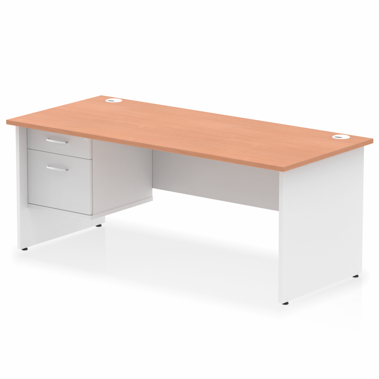 Impulse 1800mm Panel End Straigh Desk With Single Fixed Pedestal